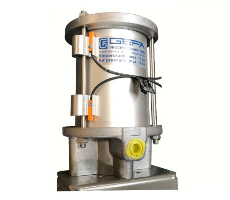 Indication of the end position OPEN / CLOSE via magnetic switch on pneumatic cylinder