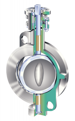 Double eccentric high performance butterfly valve - Series HG